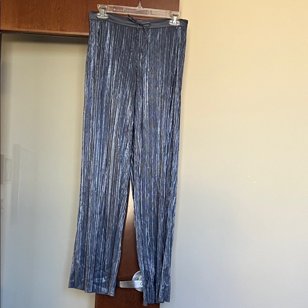 Victoria's Secret Shimmery Blue Pleated Lounging Pants/Pajama Bottoms